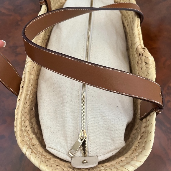 Poolside Tan and Brown Woven Tote Bag - Picture 5 of 9